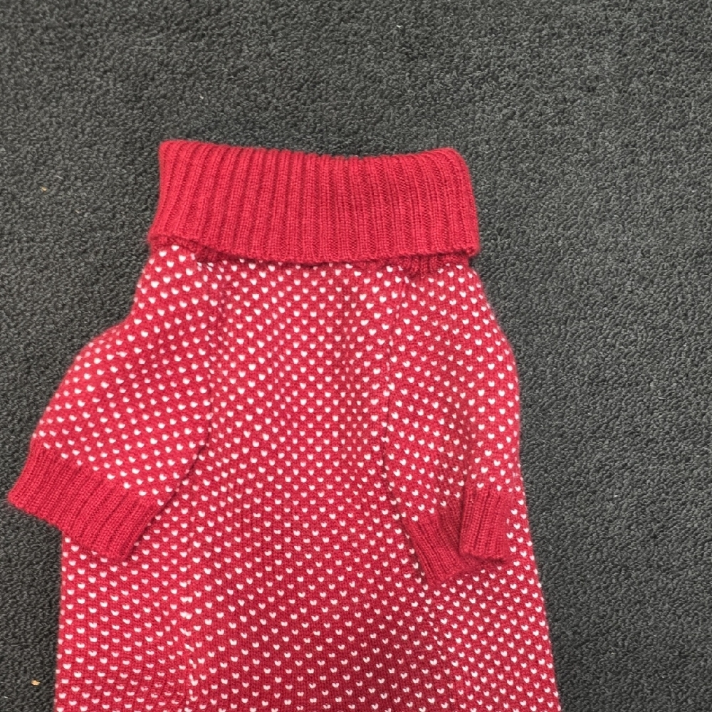 Cozy Red Knit Dog Sweater - Picture 4 of 7